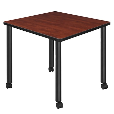 Regency Kee Mobile Tables, 30 W, 30 L, 29 H, Wood, Metal Top, Cherry TBMC3030CHBK